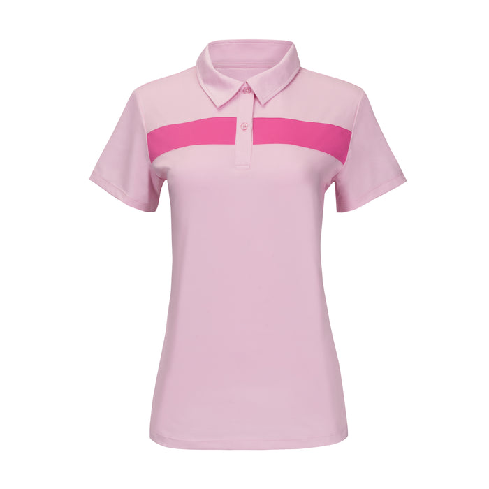 Confident 2.0 Striped Polo - Floral Pink